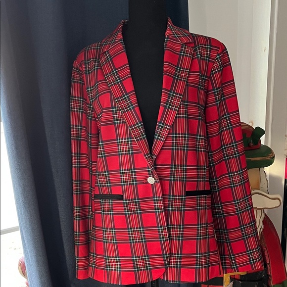 Nanette Lepore Jackets & Blazers - Nanette Lepore Red plaid blazer